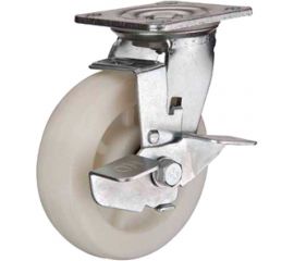 Большегрузное нейлоновое колесо с поворотной площадкой и боковым тормозом SCdbn 63 (150 мм; 400 кг) А5 1000233 