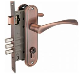 Врезной замок с ручками Аллюр 103/3 AC старая медь 5960 