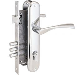 Врезной замок с ручками Аллюр 0203 CP хром 1016 