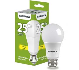Светодиодная лампа GENERICA A65 груша 25Вт 230В 3000К E27 LL-A65-25-230-30-E27-G 