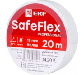 Изолента ПВХ EKF белая 19мм, 20м, серии SafeFlex plc-iz-sf-w 