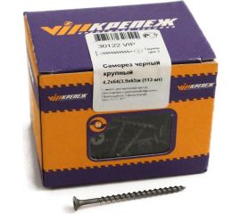 Саморез по дереву VIPКрепеж черный 4,2х64 к 113 шт 30122 VIP 