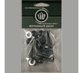 Пакет болт с гайкой и шайбой Метизный двор цинк М6х40 мм 10 шт. 4607173901743 
