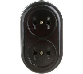 Розеточная колодка TDM 2 гнезда 2П 16А макс. 250B Ретро карболит SQ1806-0103 