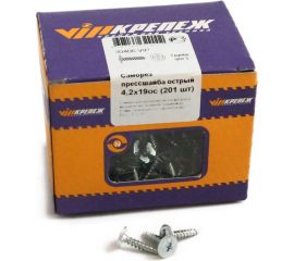 Саморез с прессшайбой VIPКрепеж острый 4,2х19 201 шт 30406 VIP 