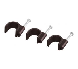 Круглая пластиковая скоба TDM 9 мм, венге, 50 шт. SQ0514-0084 