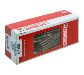 Универсальные саморезы Стройбат 5x80 мм, желтый цинк, 100 шт. 076251 