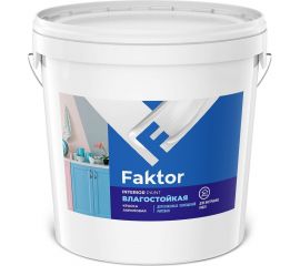 Влагостойкая краска ЯРОСЛАВСКИЕ КРАСКИ FAKTOR для интерьеров белая, ведро 28 кг О05363 