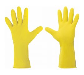 Хозяйственные многоразовые латексные перчатки ОФИСМАГ хлопчатобумажное напыление, размер М 604198 