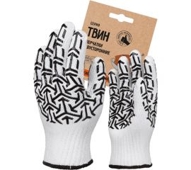 Перчатки х/б с ПВХ СТРЕЛА СПЕЦ-SB бело-черные Пер 053Я 