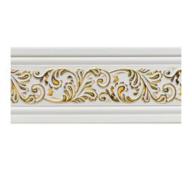 Молдинг стеновой ударопрочный влагостойкий белый с золотом Decor-Dizayn 60x8Х2400 мм 260-115G 