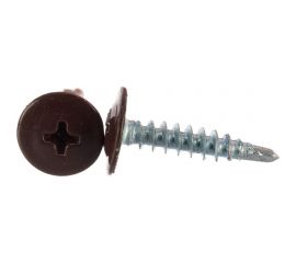 Саморез по металлу с пресс-шайбой Саморезик 4,2х19 RAL8017 полусфера сверло 200 шт DGVs-4,2/19-200-RAL8017 