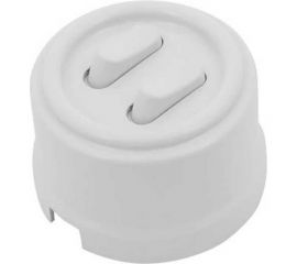 Выключатель Bironi 2-кл., пластик, цвет Белый (клавишный) B1-222-21 