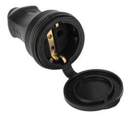 Переносная розетка PROCONNECT влагозащищенная с крышкой 2P+PE 230V, 16 А, IP44 каучук 111-004-4 