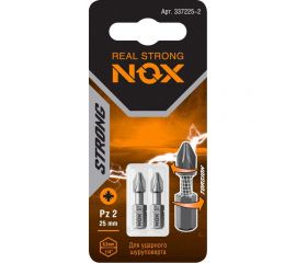 Бита торсионная STRONG (2 шт; PZ2х25 мм; карта; C6.3) NOX 337225-2 