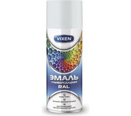 Универсальная эмаль Vixen белый, глянцевая, RAL 9003, аэрозоль, 520 мл VX-19003 