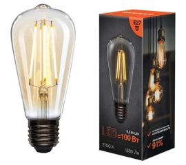 Филаментная лампа REXANT Груша ST64 11.5 Вт 2700K E27 604-139 