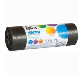 Мешки для мусора ""Особо прочные"" 120 л, 10 шт, черные, ролик Fun Clean 6398 