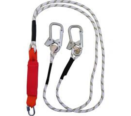 Двойной строп Факел аВерд+Кс веревка с амортизатором, 1 монтажный карабин, 1 соединительный карабин, 1.5м 87479726 