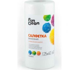 Сухая салфетка из вискозы Fun Clean универсальная, 25х40 см, 60 шт. в рулоне 6760 