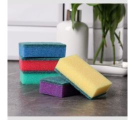 Бытовая губка Доляна Эконом с чистящим слоем, 5 штук в упаковке, 7.5х4.5х2.5 см 1233938 
