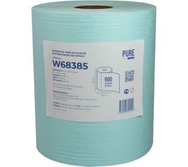 Нетканый протирочный материал Puretech W68 68 гр/м2, 1 слой, голубой, 38x30 см, 500 л/рулон W68385 