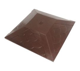 Колпак на столб забора под фонарь ООО ТК ""Титан"" Тетто Элит Чешуя (385x385 мм; шоколад) 444410ЧШЭ 