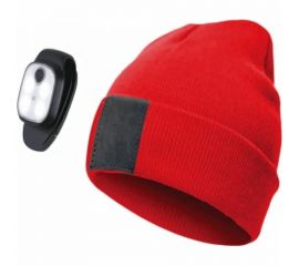 Шапка со съемным фонарем-клипсой для крепления КОСМОС красная KOCHat2_red 