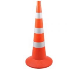 Сигнальный конус 750мм, упругий с 3 светоотр. полосами для аэропортов Оранжевый Протэкт КС-3.10.0-П 