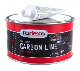 Полиэфирная шпатлевка со стекловолокном Radex carbon line с отвердителем, 1,8 кг 200605 