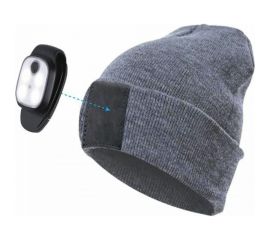 Шапка со съемным фонарем-клипсой для крепления КОСМОС серая KOCHat2_grey 
