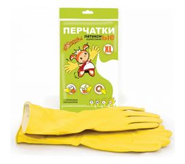 Хозяйственные латексные перчатки Золушка желтые, р. XL 6493 