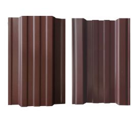 Металлический штакетник двусторонний прямой ВОЛЯ (20 шт, RAL 8017, Шоколад, 1,8 м) ШТ-039 