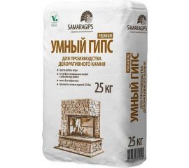 Умный гипс Samaragips PREMIUM для производства декоративного камня 25 кг STD_MSK_00011 