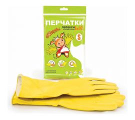 Хозяйственные латексные перчатки Золушка желтые, р. S 6490 