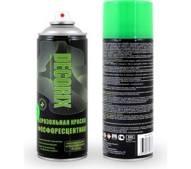 Аэрозольная краска Decorix (фосфоресцентная; матовая; зеленое свечение; 520 мл) 0125-00 DX 
