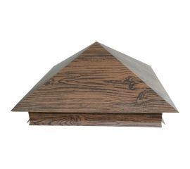 Металлический колпак на столб ПРОФМЕТСТИЛЬ темный дуб 622 