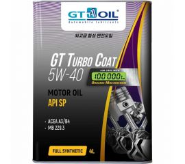 Масло GT OIL GT Turbo Coat, SAE 5W-40, API SP, 4 л 8809059409206 