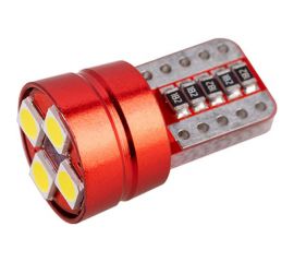 Автолампа SKYWAY диод, T10 (W5W), 12 В, 4 SMD диодов, без цоколя, 1-конт., белая, салон/габариты S08201500 