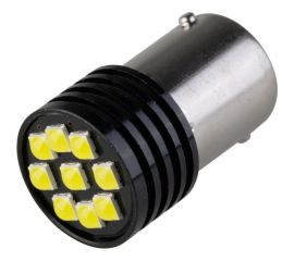 Автолампа SKYWAY диод s25 (p21w) 12v, 9 smd диодов, ba15s 1-конт., белая, противотуманные S08201544 