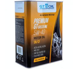 Масло Premium Gasoline, SAE 5W-40, API SN/CF, 4л GT OIL 8809059407226 