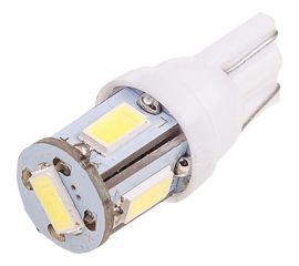 Автолампа диод SKYWAY T10, 12V, 5 SMD, блистер, без цоколя, 1-контакт, 2 шт. S08201343 