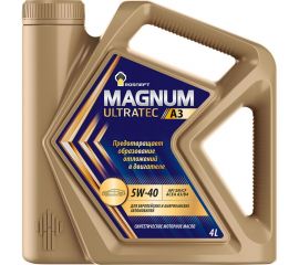 Моторное масло РОСНЕФТЬ Magnum Ultratec A3 5W-40 SN-CF синт. кан. 4 л 40816442 
