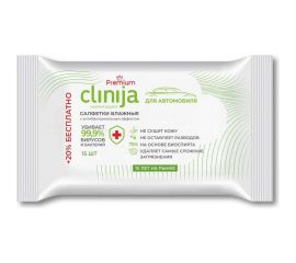 Влажные спиртовые салфетки для автомобиля CLINIJA 15 шт. AN0040015 