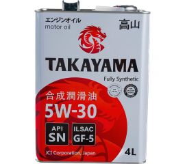 Масло моторное Takayama синтетическое, SAE 5W30, ILSAC GF 5, API SN, 4 л 605043 