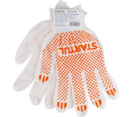 Хлопчатобумажные перчатки STARTUL Точка, с ПВХ, р. 9, ST7193 