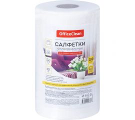 Универсальные салфетки OfficeClean вискоза 20/22см 200шт белые в рулоне 45г/м2 298913 
