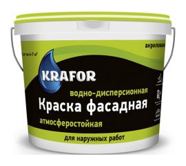 Фасадная водно-дисперсная краска Krafor 40 кг 30516 