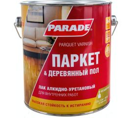 Лак паркетный алкидно-уретановый PARADE L10 Паркет & Деревянный пол п/мат 2,5 л 90001484462 