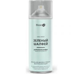 Аэрозольная краска Elcon для мебели, для декора, для металла, для пластика, для керамики, для стекла, для гипса, быстросохнущая, акриловая, зеленый шалфей, 520 мл 00-00462256 